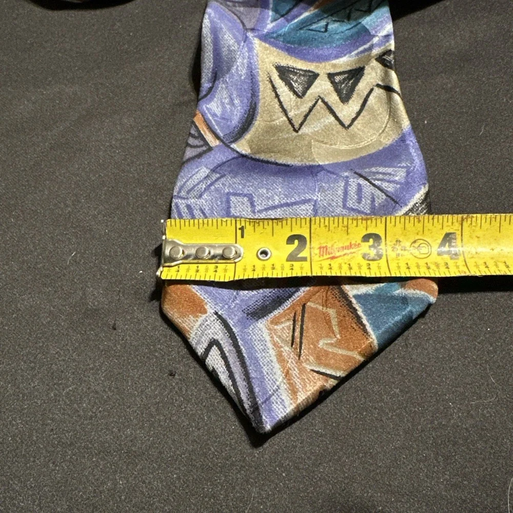 LDM MEN'S 100% SILK TIE‎ LONG NECKTIE ART DECO WILD HAND MADE ITALY 61